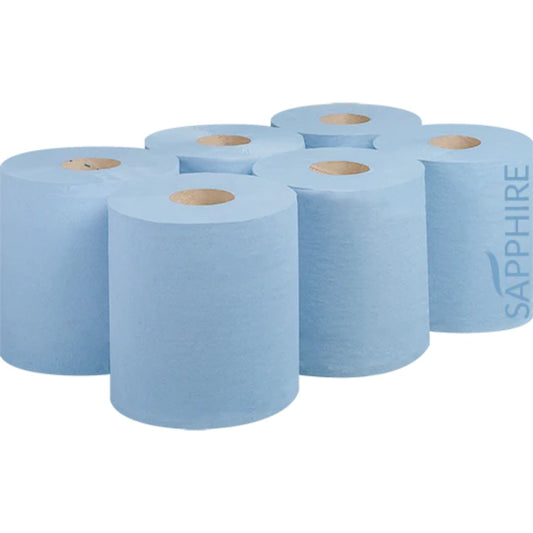 2 Ply Embossed Blue Roll - 6 rolls per pack